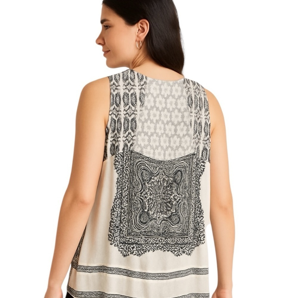 Hope Springs | Boho Button Front Tank Sz L EUC